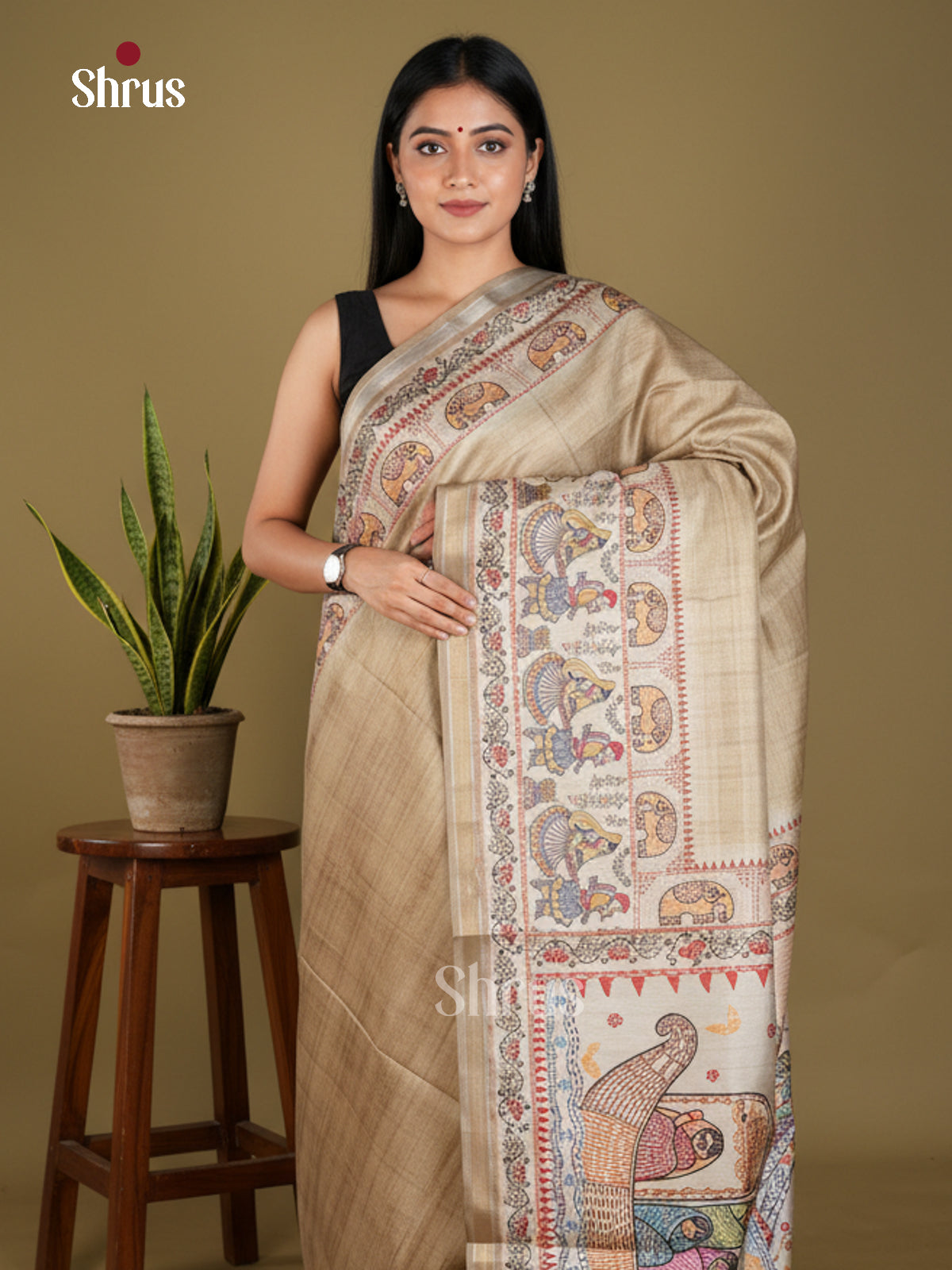 EBS11142 - Printed Madhubani - Saree - Shop on Shrus.com