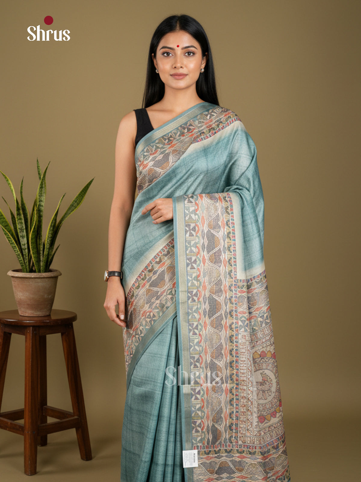 EBS11152 - Printed Madhubani - Saree - Shop on Shrus.com