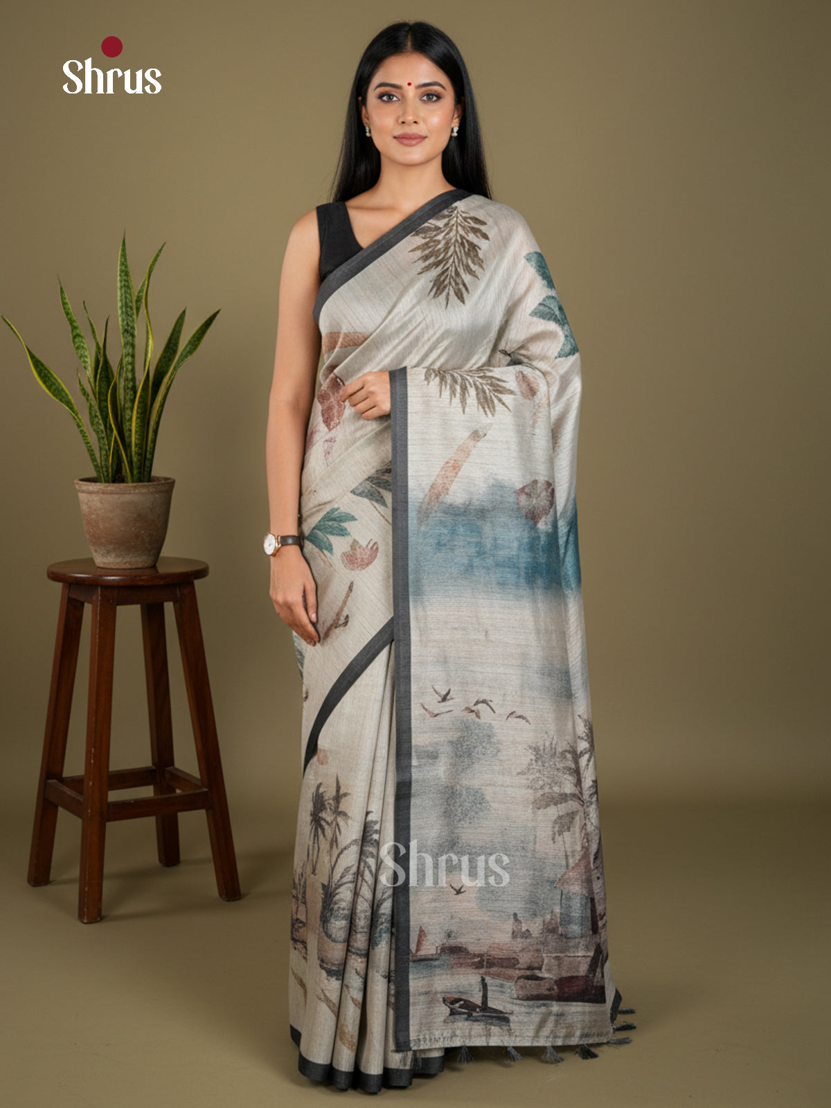 EBS11184 - Semi Jute - Saree - Shop on Shrus.com
