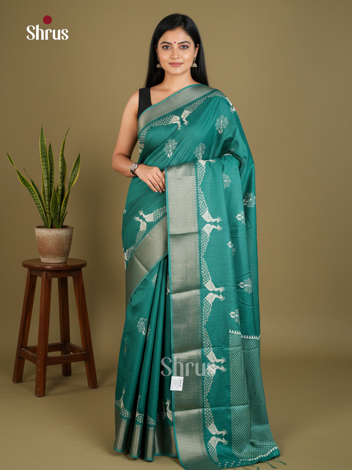 Semi Crepe Saree - EBS14073 - Shop on Shrus.com