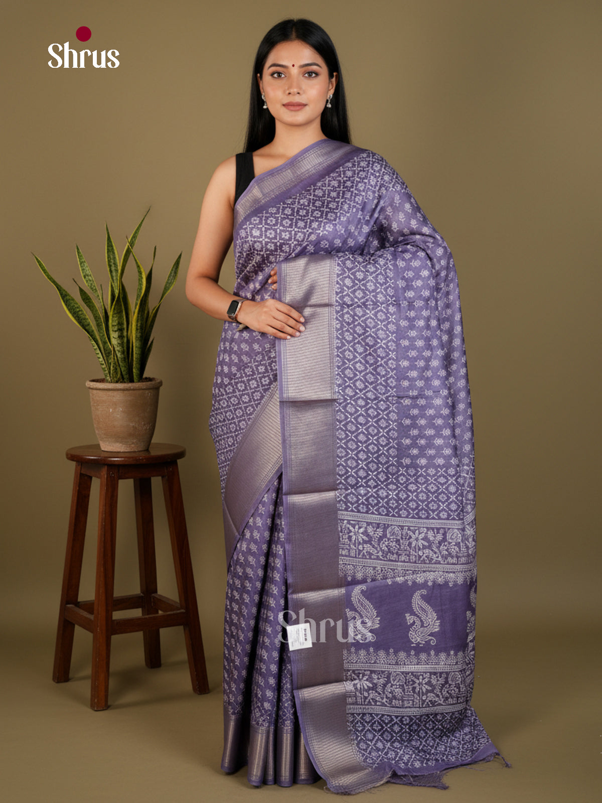 Semi Crepe Saree - EBS14171 - Shop on Shrus.com