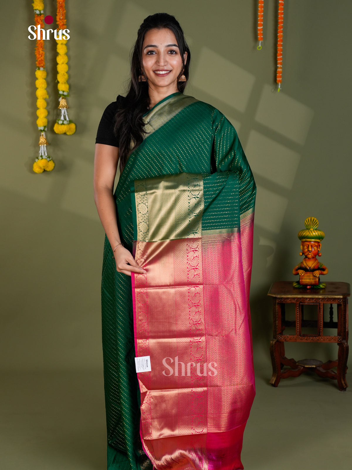 EBS16002 - Semi Kanchipuram Saree - Shop on Shrus.com