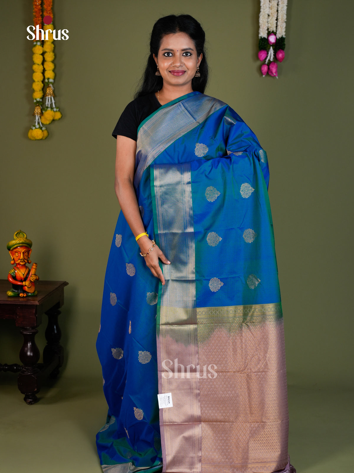 Semi Kanchipuram Saree - EBS16003 - Shop on Shrus.com