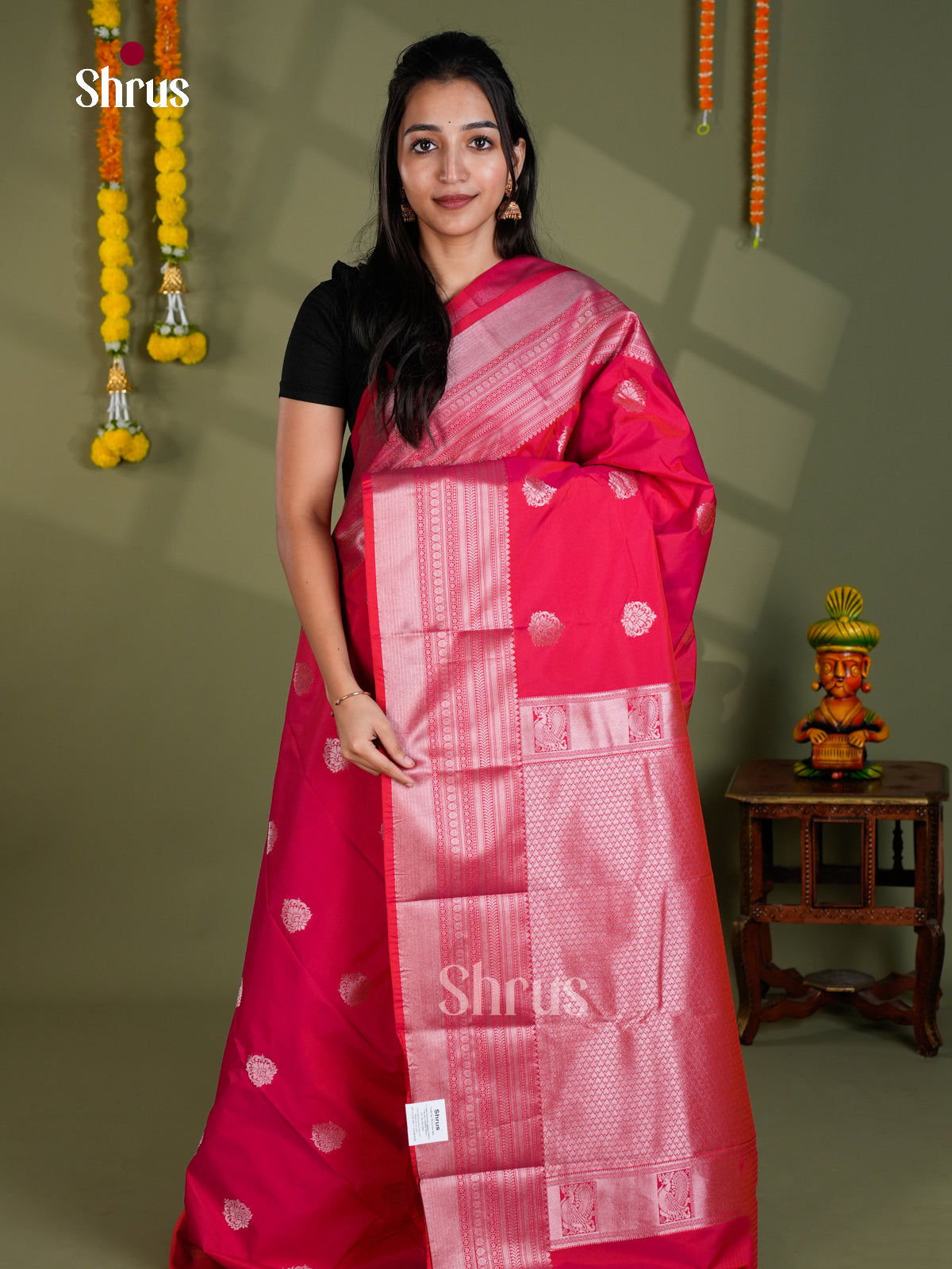 EBS16008 - Semi Kanchipuram Saree - Shop on Shrus.com
