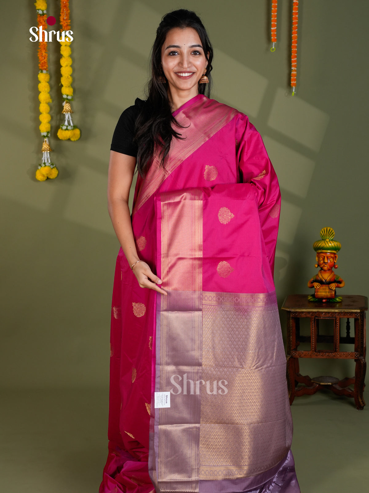 EBS16009 - Semi Kanchipuram Saree - Shop on Shrus.com