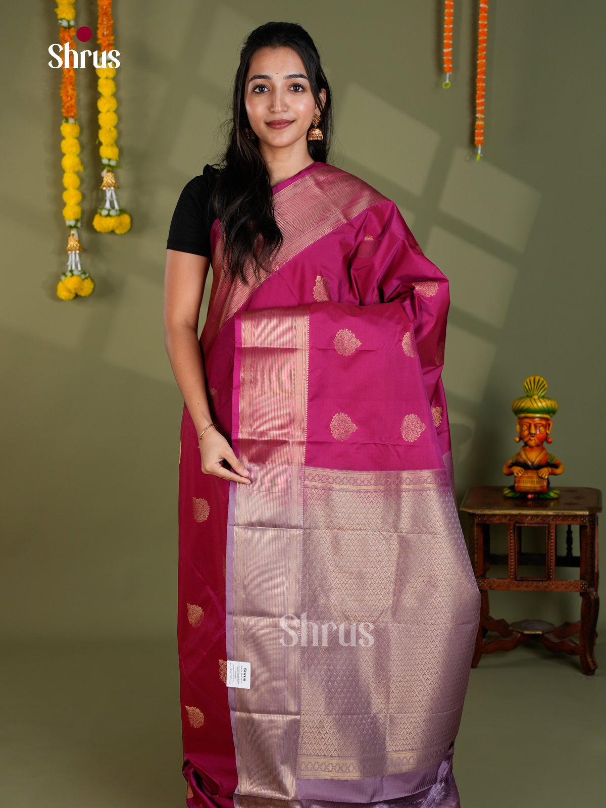 EBS16010 - Semi Kanchipuram Saree - Shop on Shrus.com