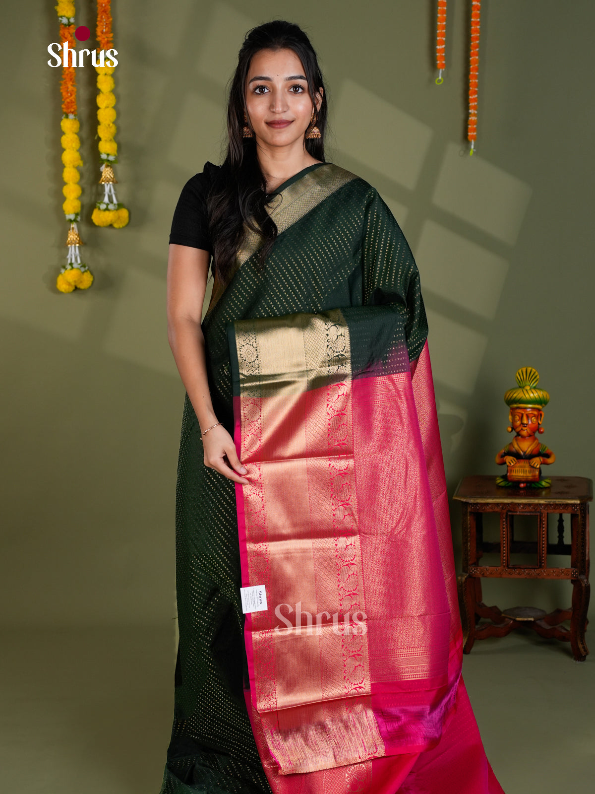 EBS16028 - Semi Kanchipuram Saree - Shop on Shrus.com