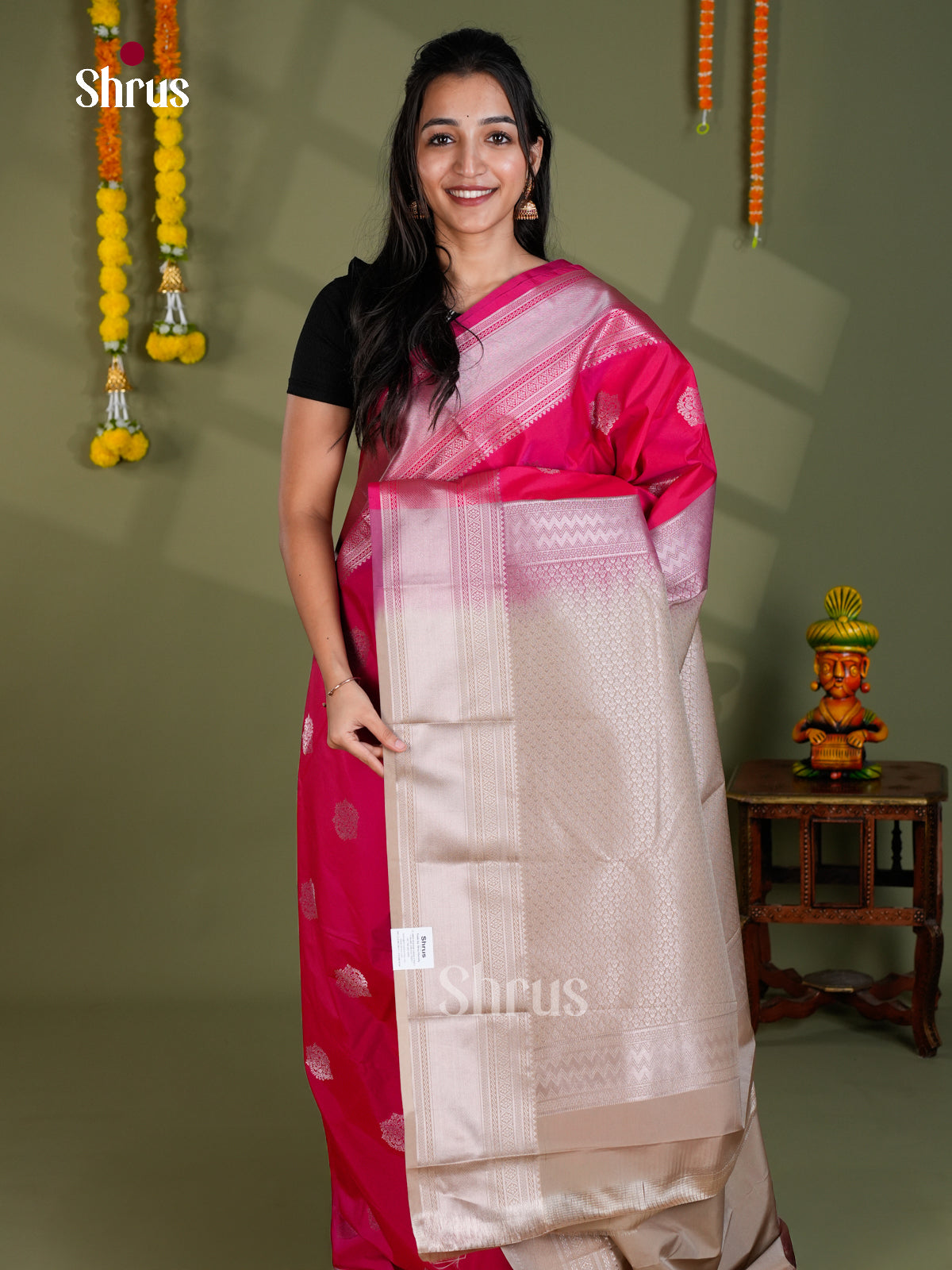 EBS16031 - Semi Kanchipuram Saree - Shop on Shrus.com