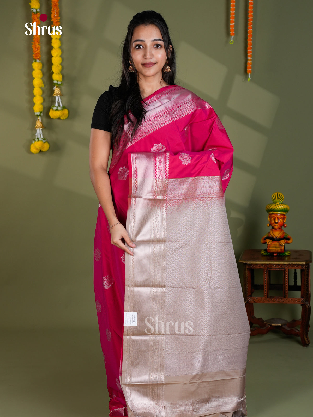 EBS16032 - Semi Kanchipuram Saree - Shop on Shrus.com