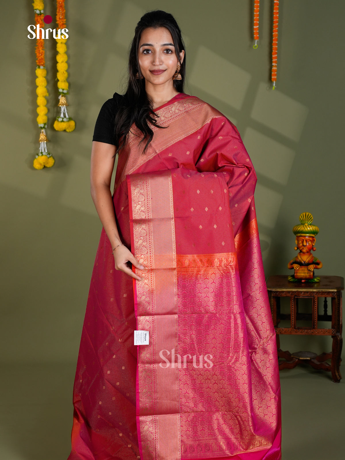 EBS16054 - Semi Kanchipuram Saree - Shop on Shrus.com