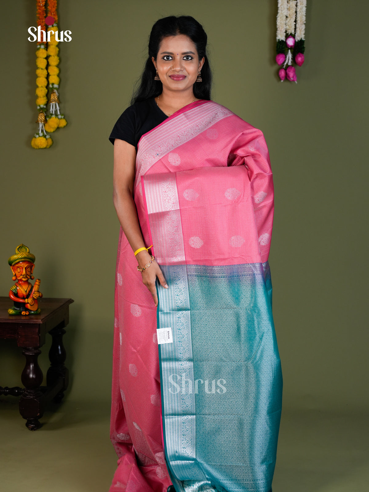 Semi Kanchipuram Saree - EBS16057 - Shop on Shrus.com