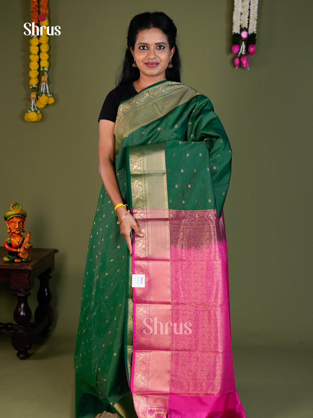 Semi Kanchipuram Saree - EBS16060 - Shop on Shrus.com