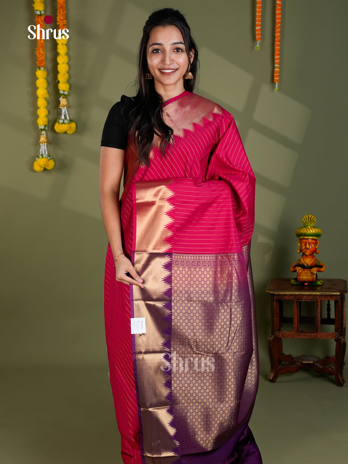 EBS16077 - Semi Kanchipuram Saree - Shop on Shrus.com