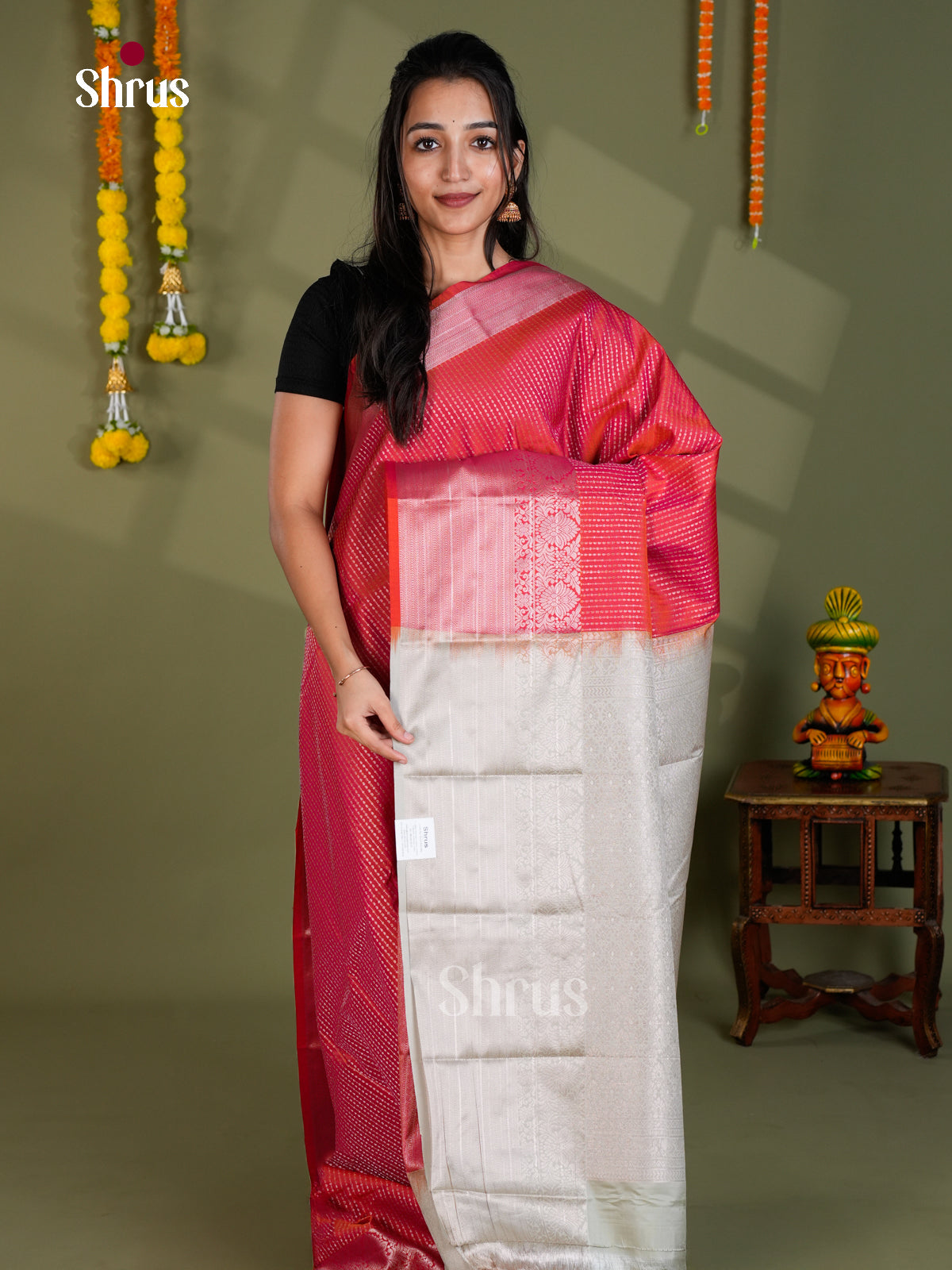 EBS16096 - Semi Kanchipuram Saree - Shop on Shrus.com