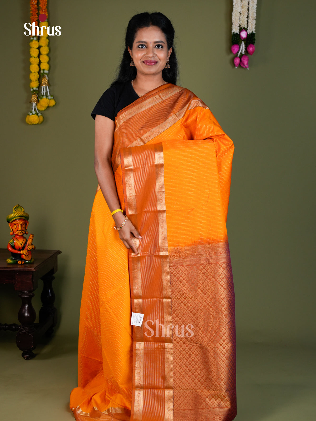Semi Kanchipuram Saree - EBS16103 - Shop on Shrus.com