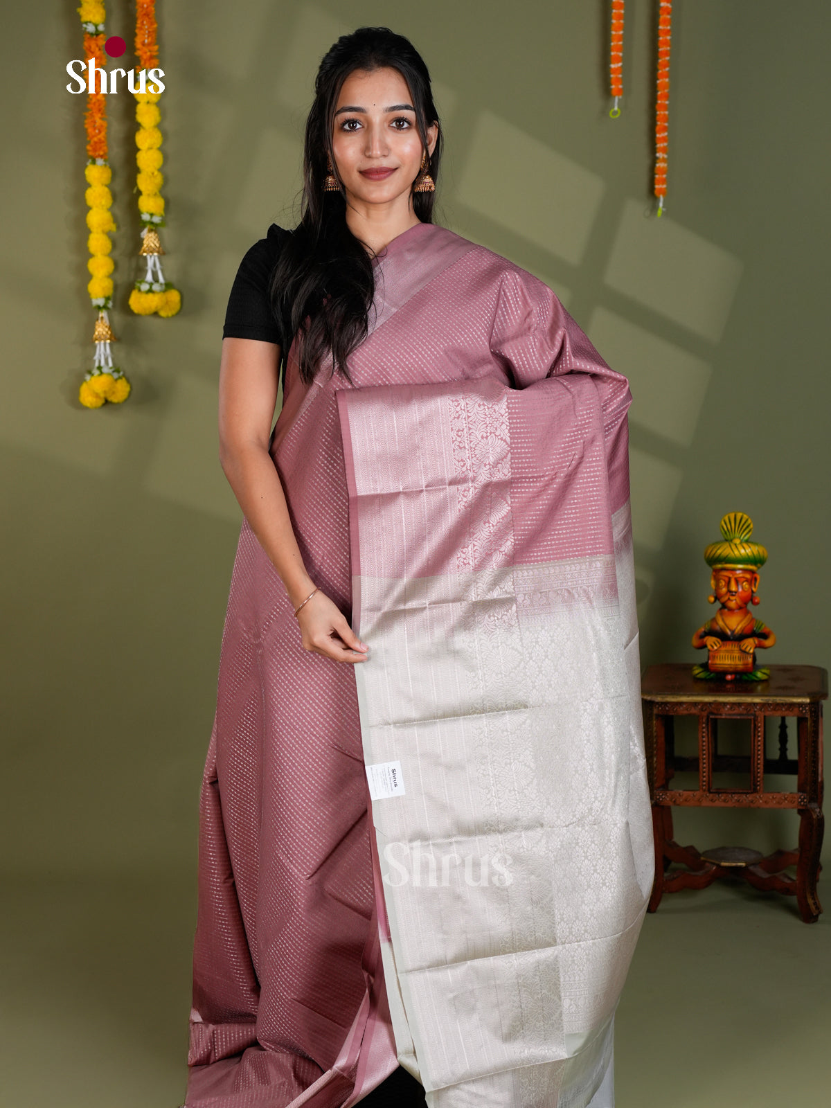 EBS16104 - Semi Kanchipuram Saree - Shop on Shrus.com