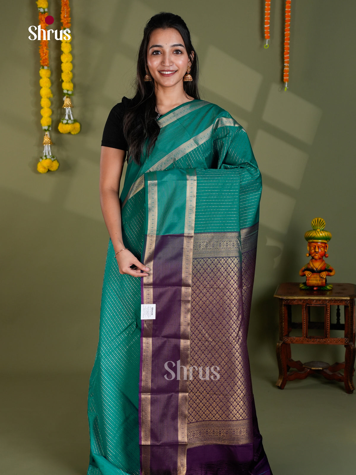 EBS16107 - Semi Kanchipuram Saree - Shop on Shrus.com