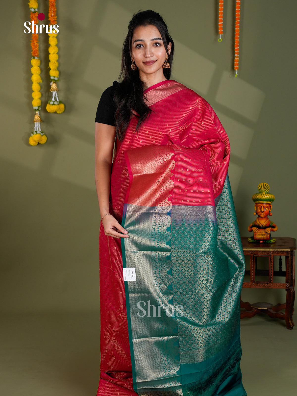 EBS16109 - Semi Kanchipuram Saree - Shop on Shrus.com