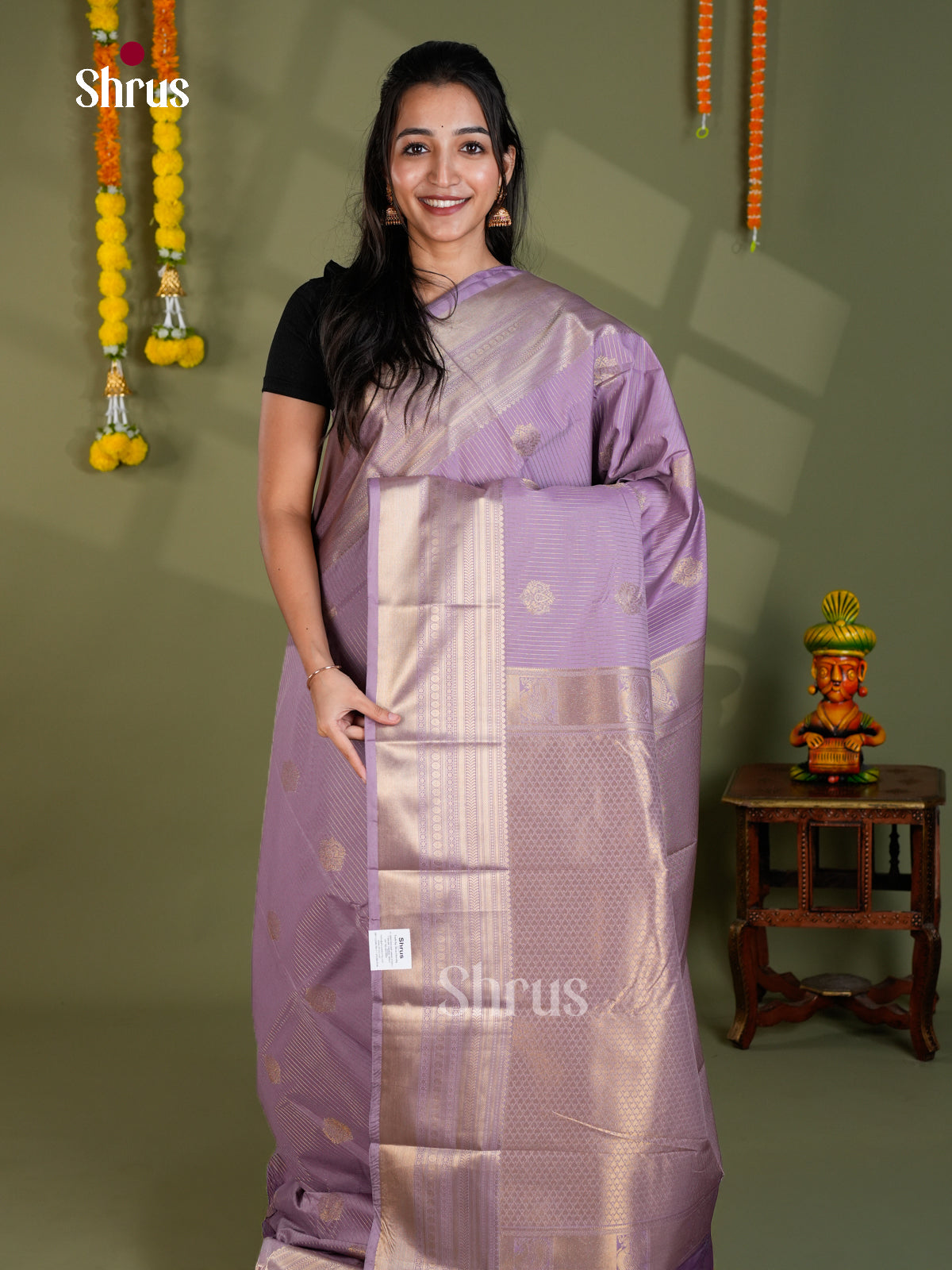 EBS16114 - Semi Kanchipuram Saree - Shop on Shrus.com
