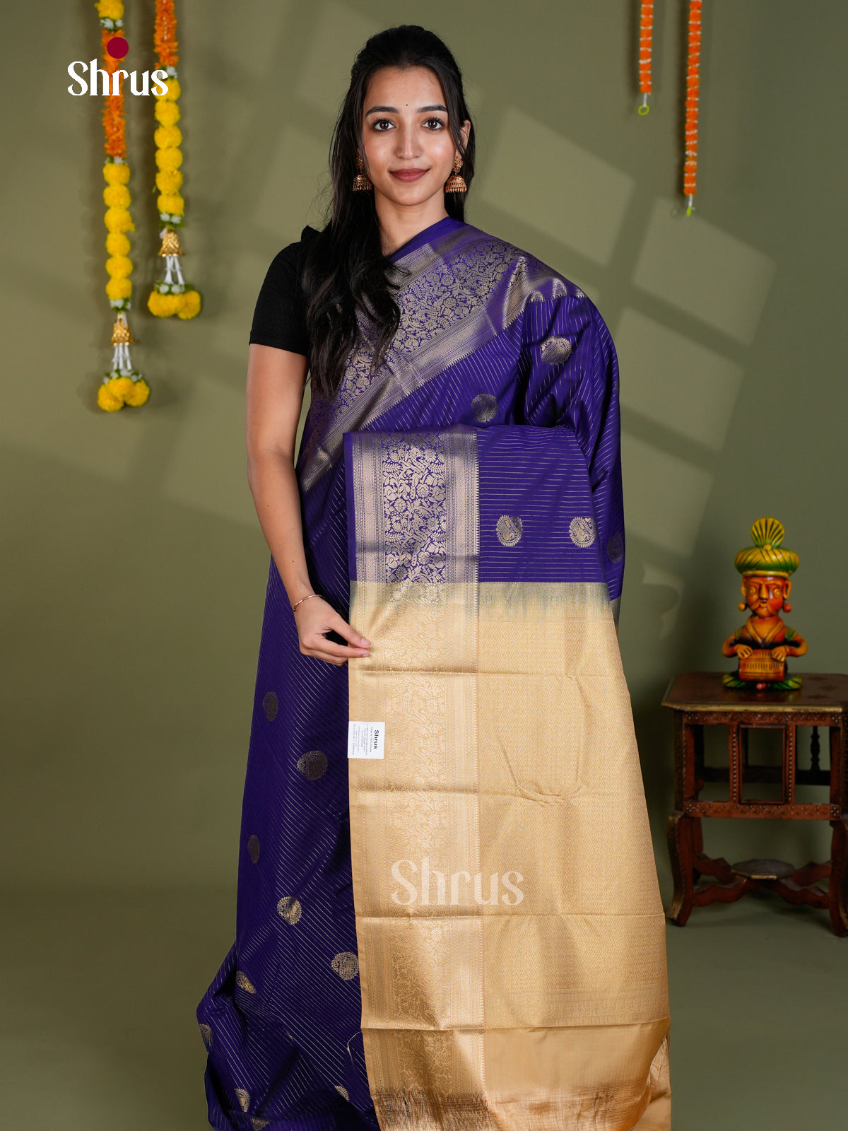 EBS16117 - Semi Kanchipuram Saree - Shop on Shrus.com