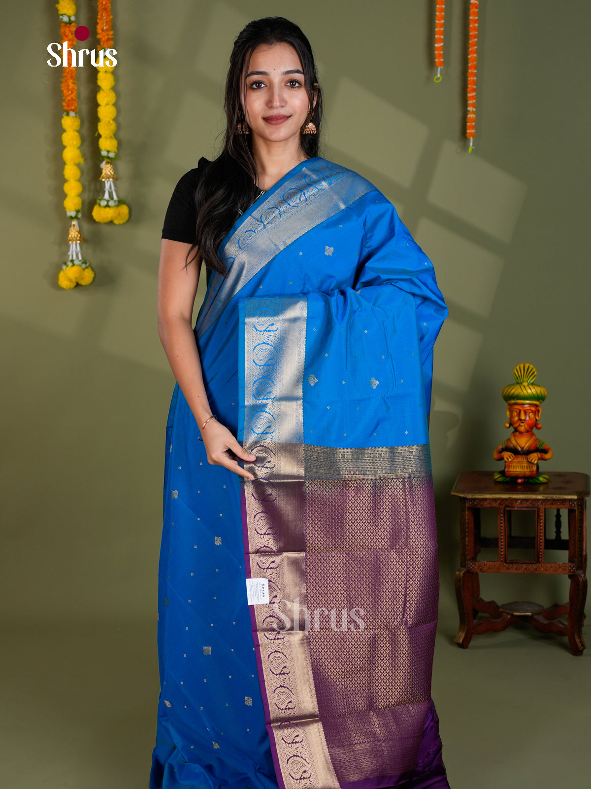 EBS16123 - Semi Kanchipuram Saree - Shop on Shrus.com