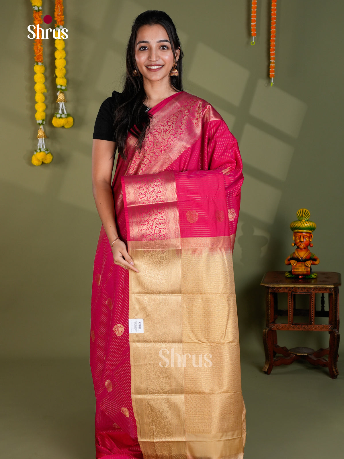 EBS16124 - Semi Kanchipuram Saree - Shop on Shrus.com