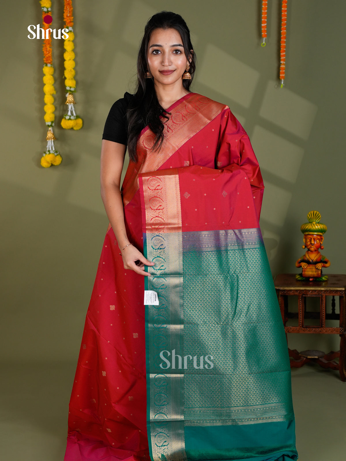 EBS16125 - Semi Kanchipuram Saree - Shop on Shrus.com