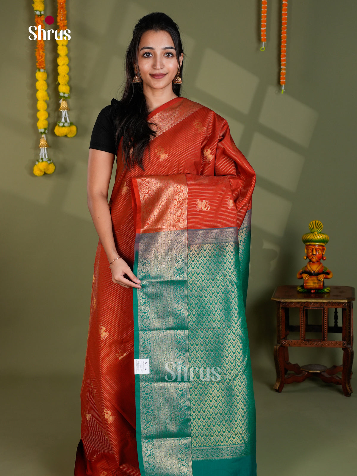 EBS16128 - Semi Kanchipuram Saree - Shop on Shrus.com