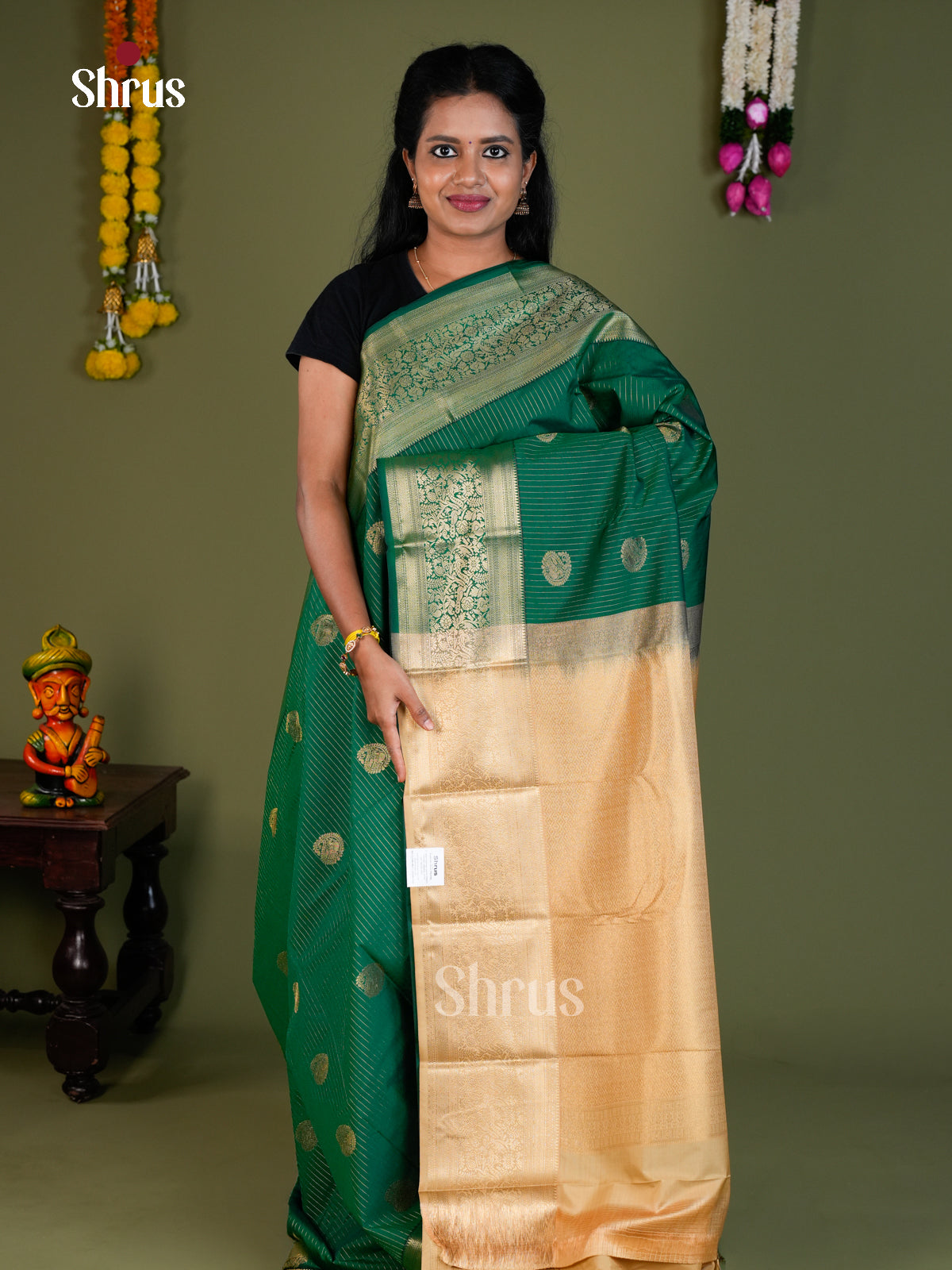 Semi Kanchipuram Saree - EBS16138 - Shop on Shrus.com