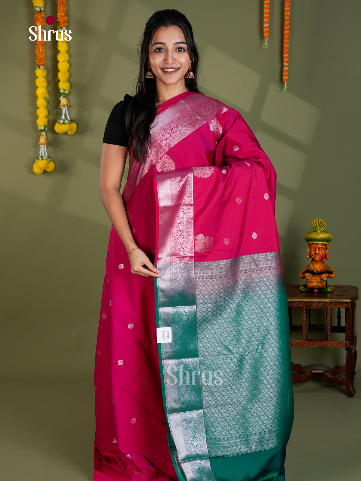EBS16139 - Semi Kanchipuram Saree - Shop on Shrus.com