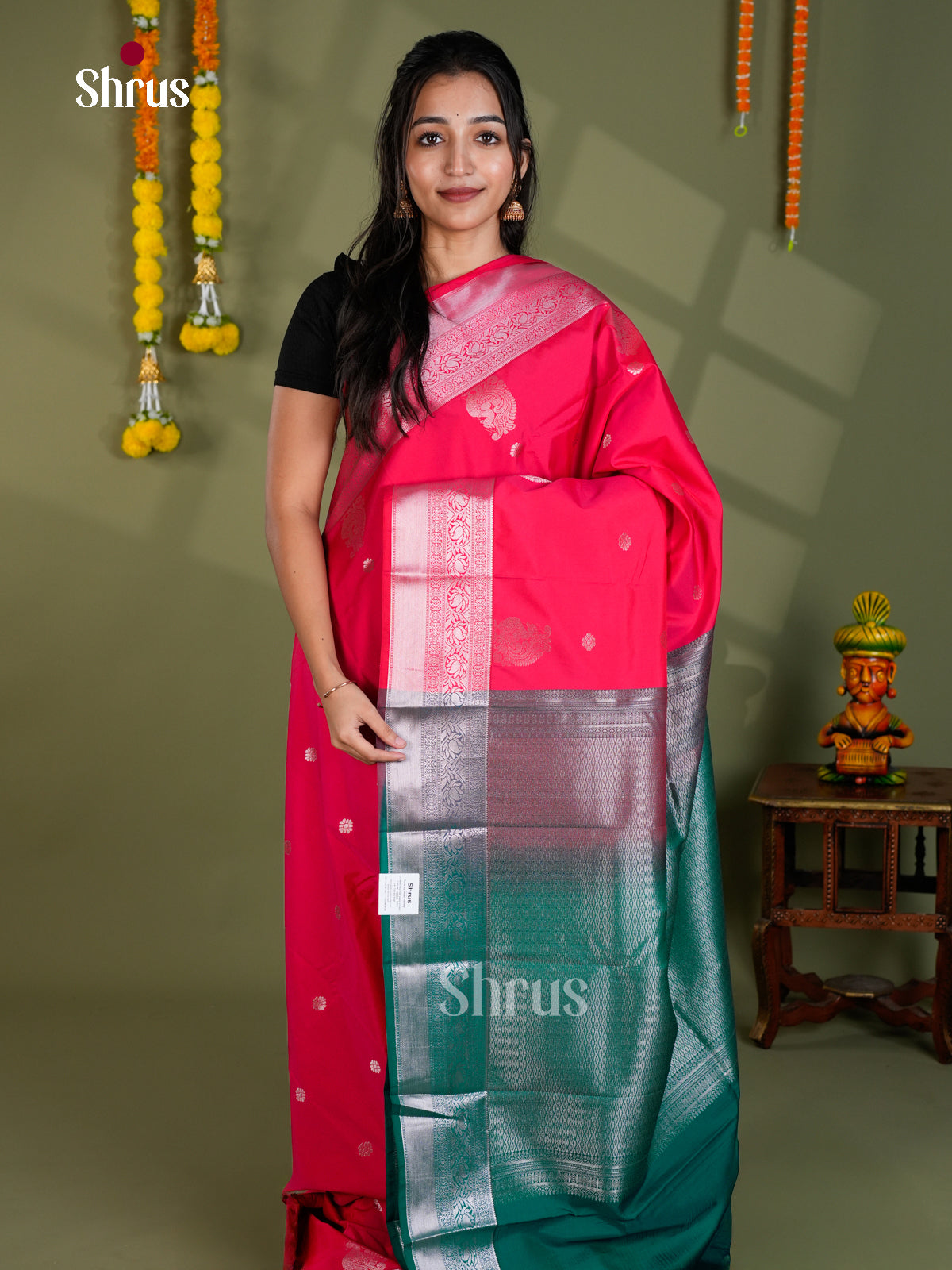 EBS16141 - Semi Kanchipuram Saree - Shop on Shrus.com