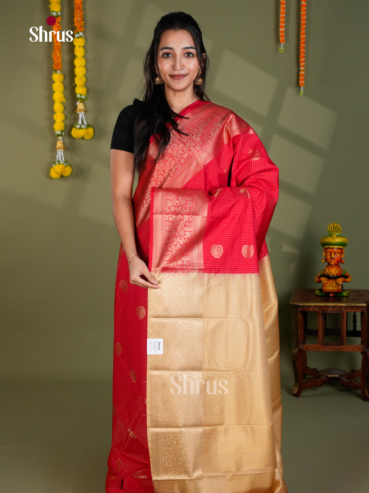 EBS16142 - Semi Kanchipuram Saree - Shop on Shrus.com