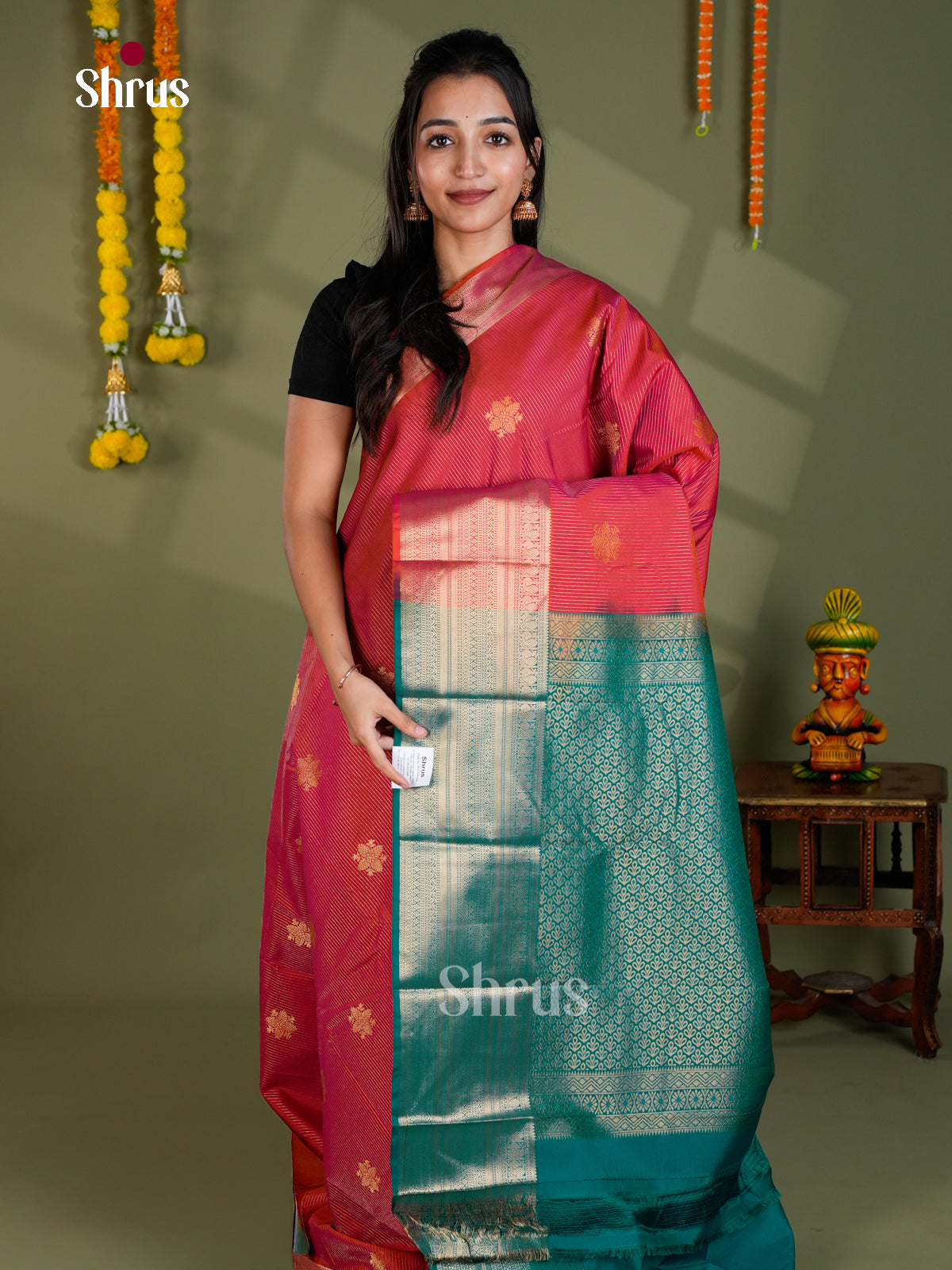 EBS16149 - Semi Kanchipuram Saree - Shop on Shrus.com