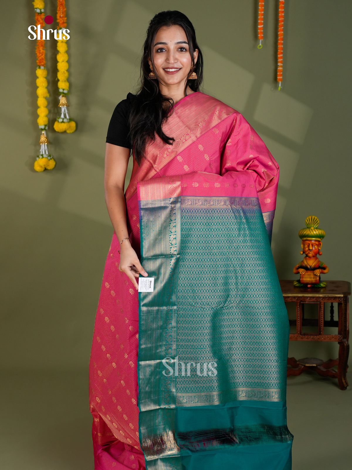 EBS16156 - Semi Kanchipuram Saree - Shop on Shrus.com