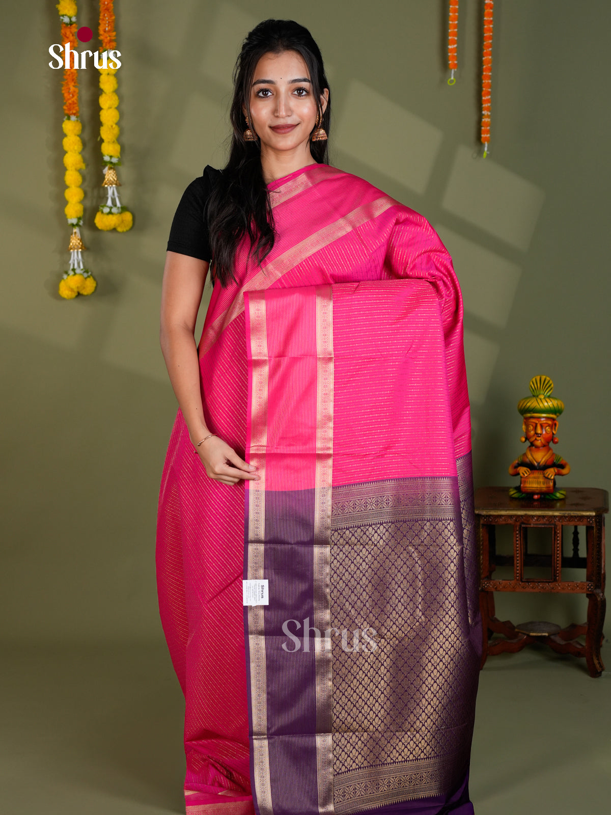 EBS16158 - Semi Kanchipuram Saree - Shop on Shrus.com