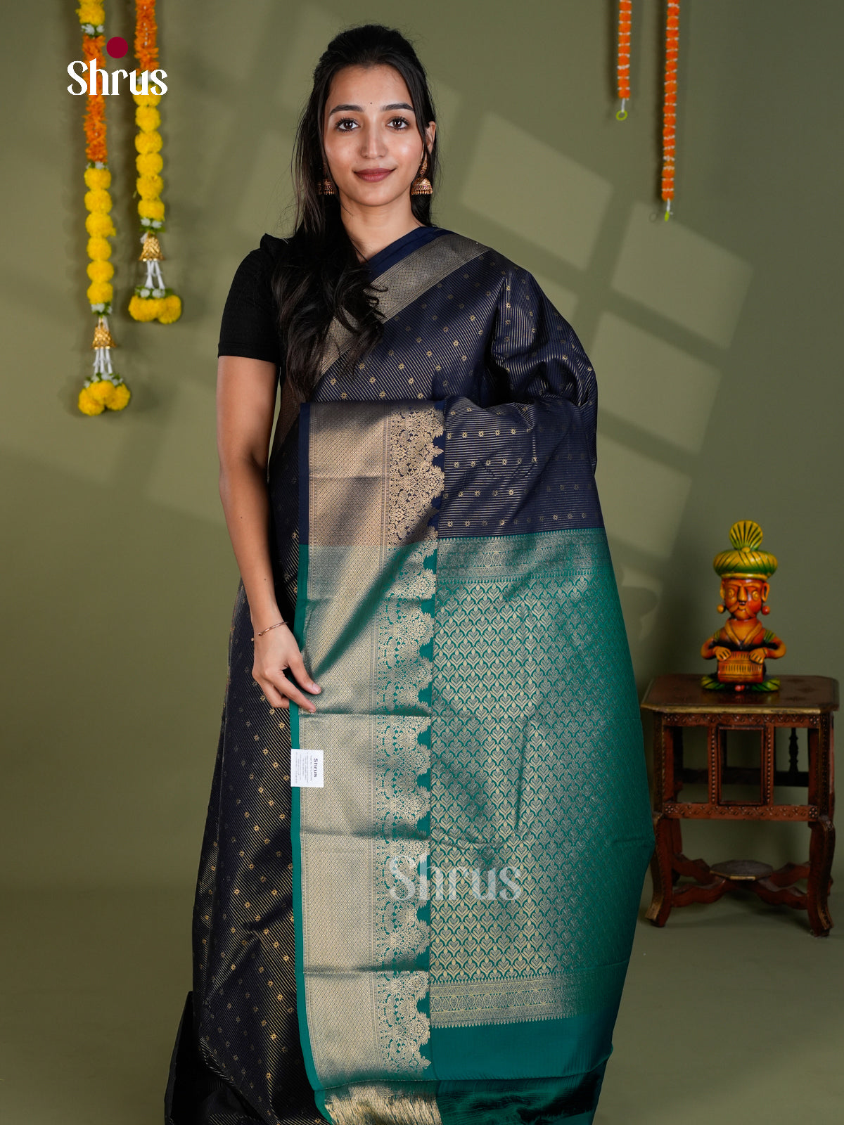 EBS16161 - Semi Kanchipuram Saree - Shop on Shrus.com