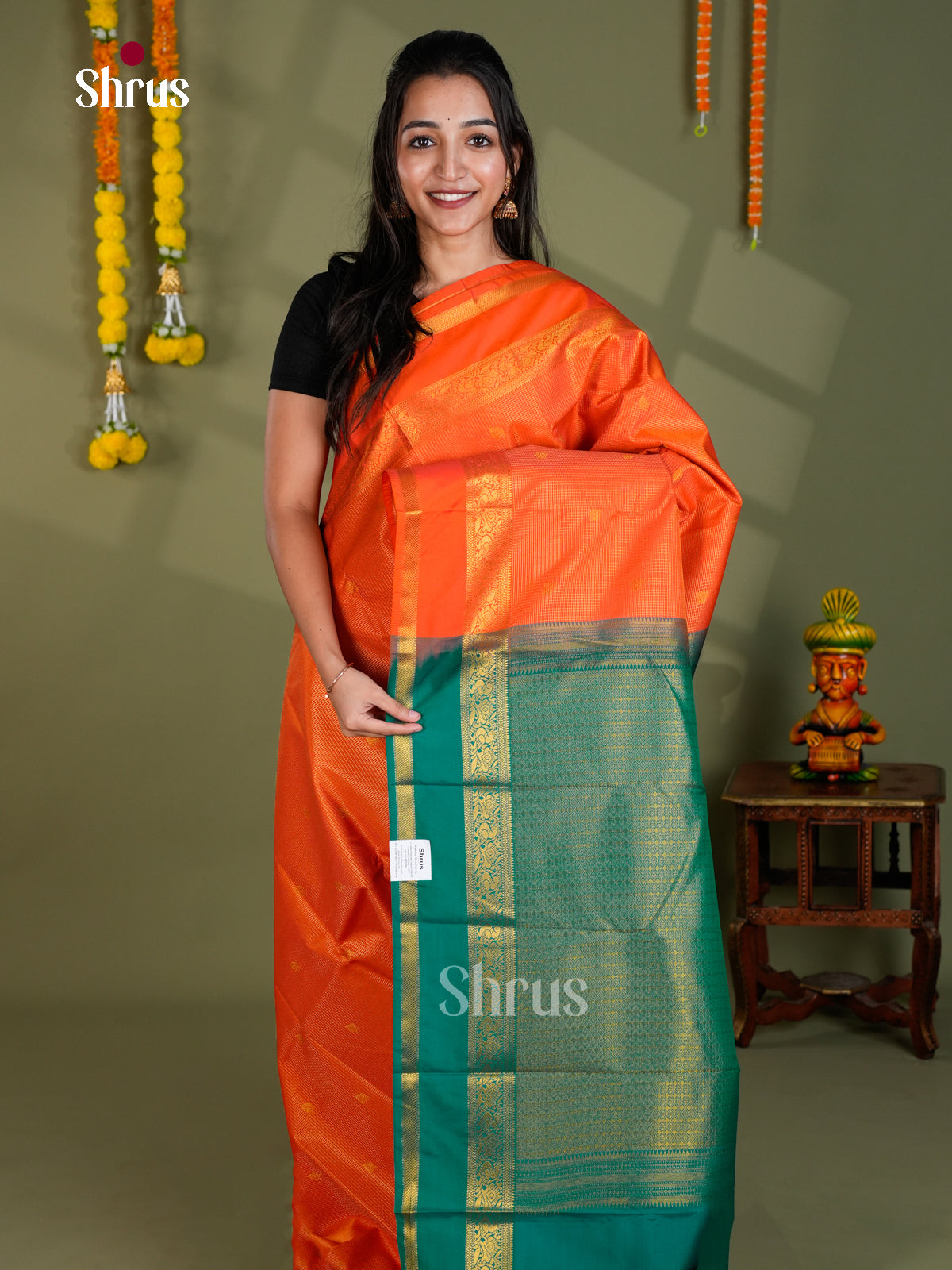 EBS16180 - Semi Kanchipuram Saree - Shop on Shrus.com
