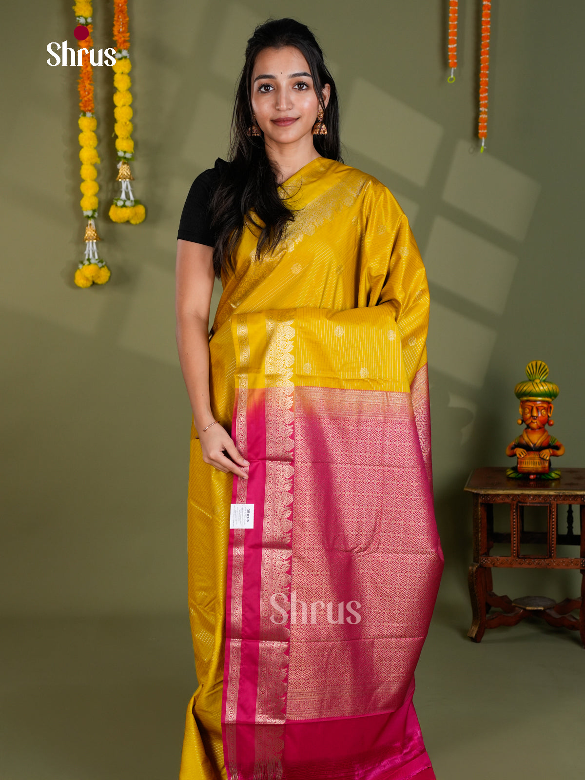 EBS16188 - Semi Kanchipuram Saree - Shop on Shrus.com