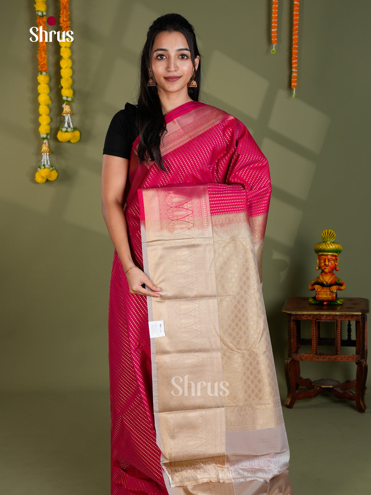 EBS16191 - Semi Kanchipuram Saree - Shop on Shrus.com