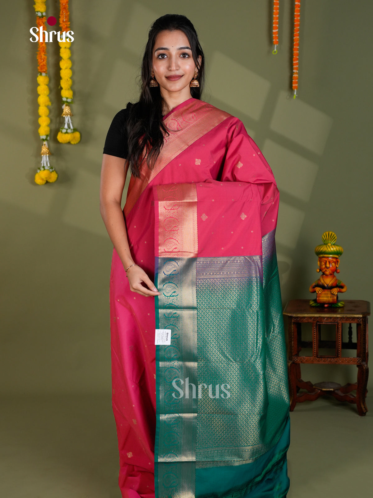 EBS16203 - Semi Kanchipuram Saree - Shop on Shrus.com