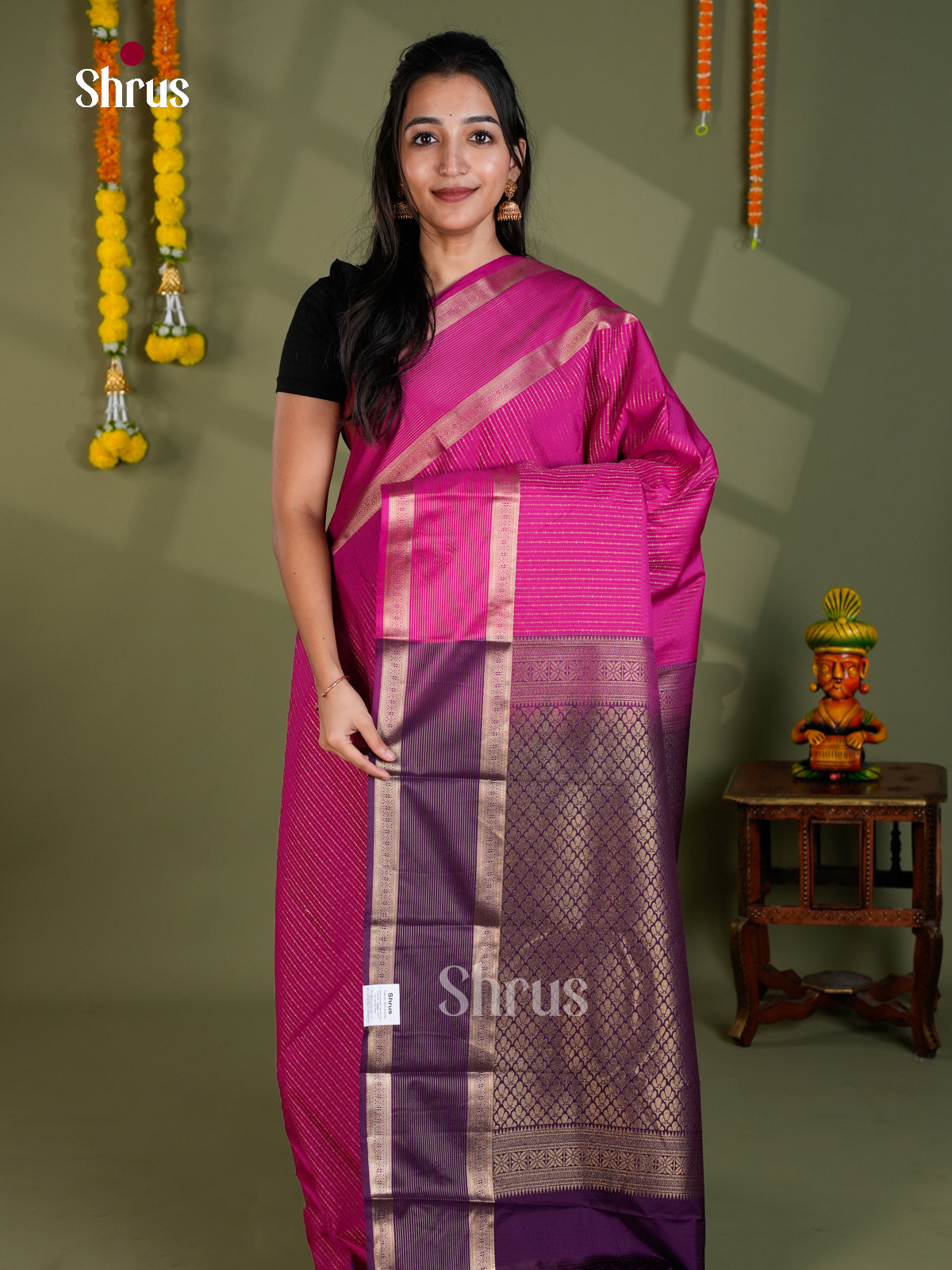 EBS16206 - Semi Kanchipuram Saree - Shop on Shrus.com
