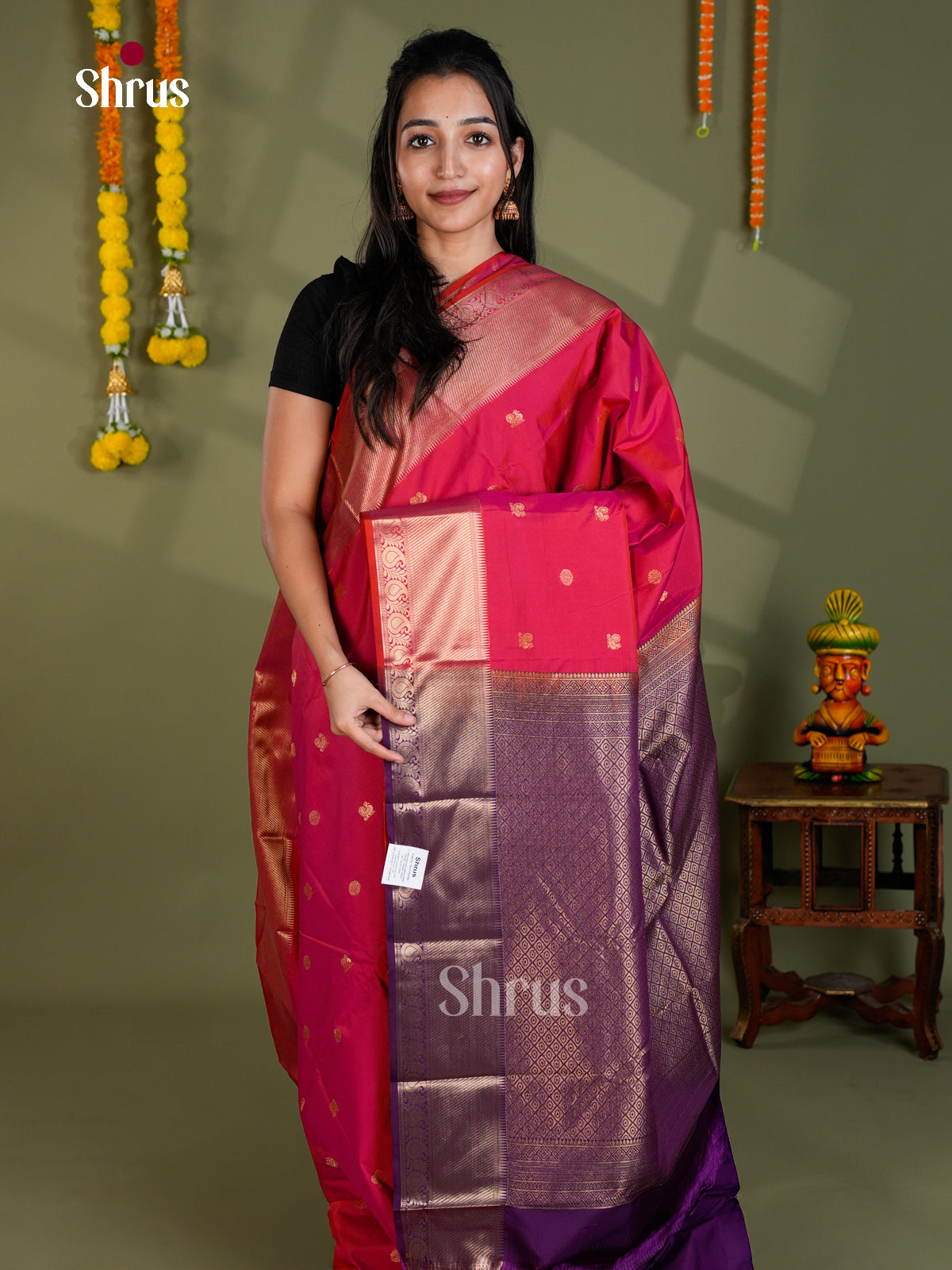 EBS16208 - Semi Kanchipuram Saree - Shop on Shrus.com