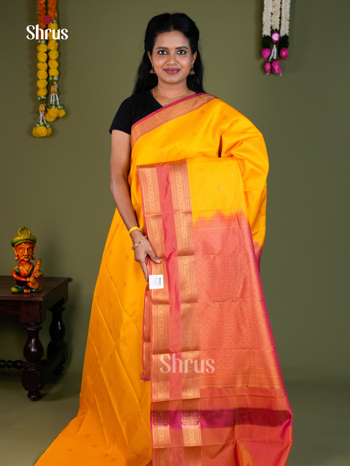 Semi Kanchipuram Saree - EBS16220 - Shop on Shrus.com