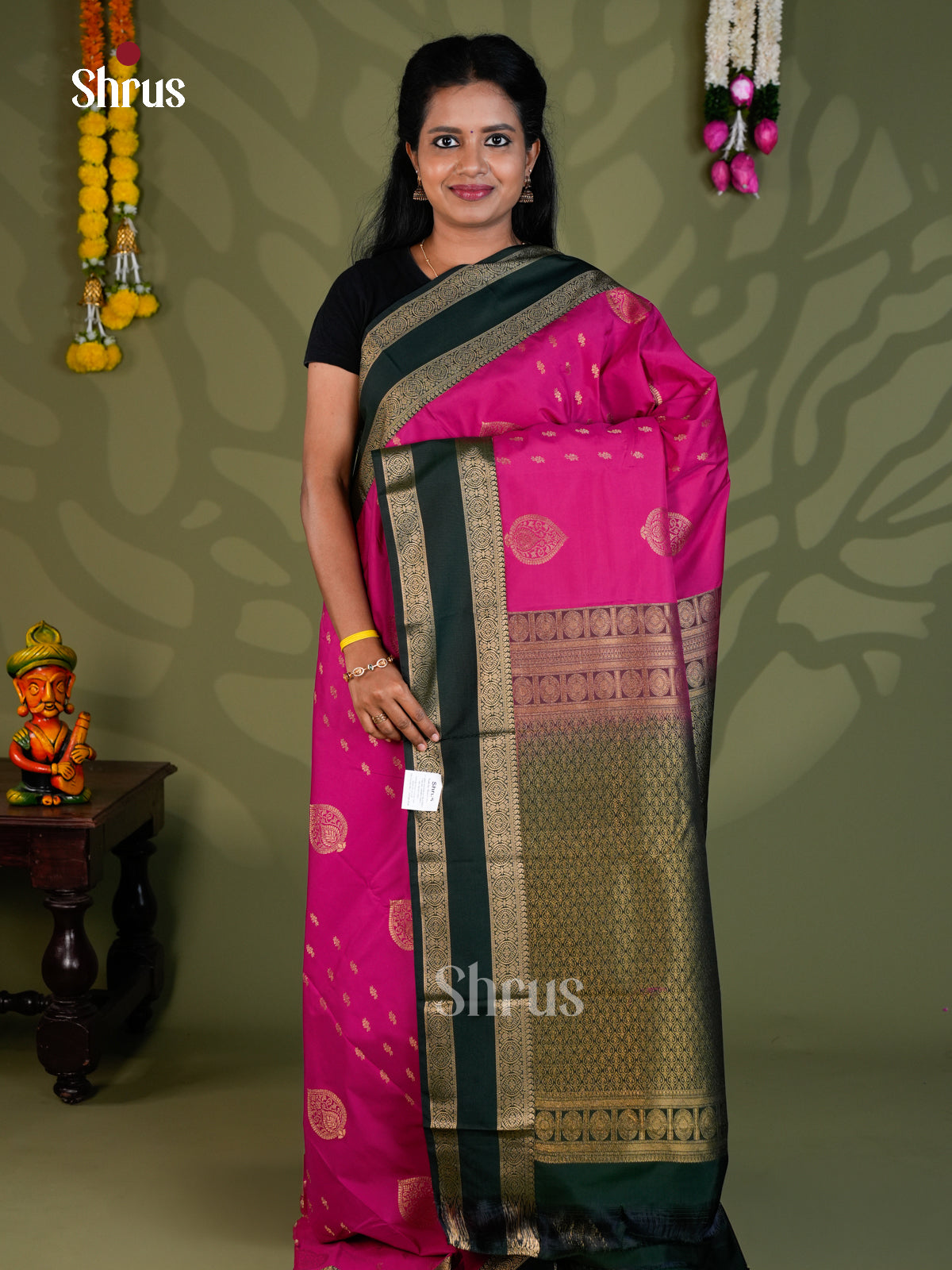 Semi Kanchipuram Saree - EBS16231 - Shop on Shrus.com