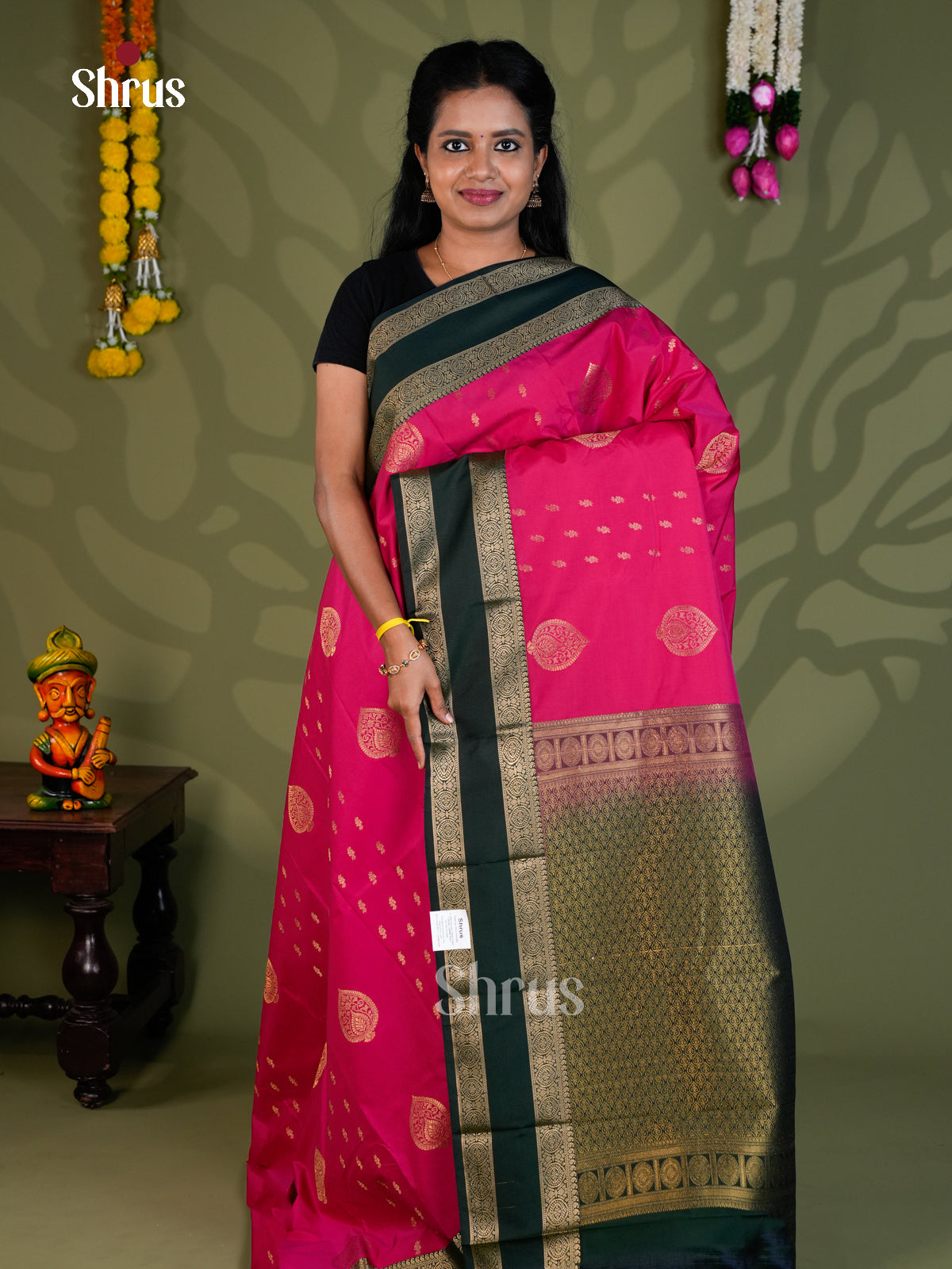 Semi Kanchipuram Saree - EBS16235 - Shop on Shrus.com