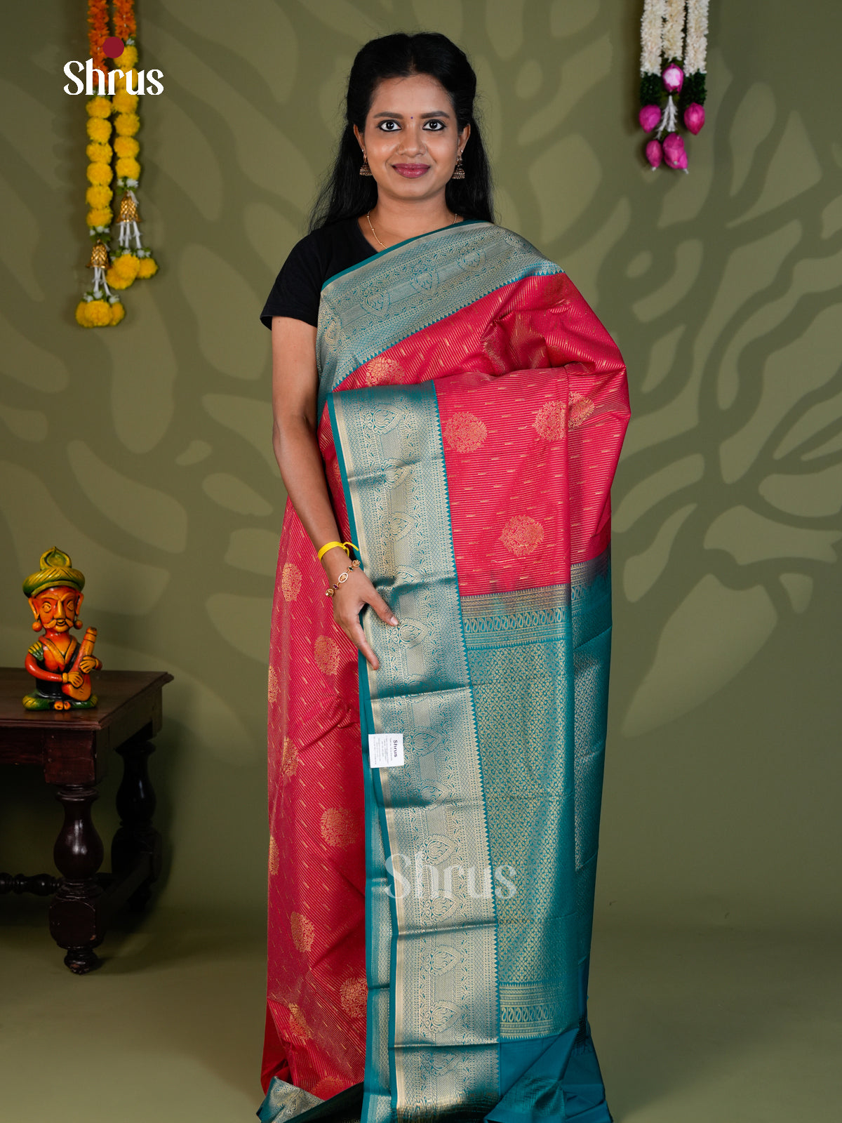 Semi Kanchipuram Saree - EBS16237 - Shop on Shrus.com
