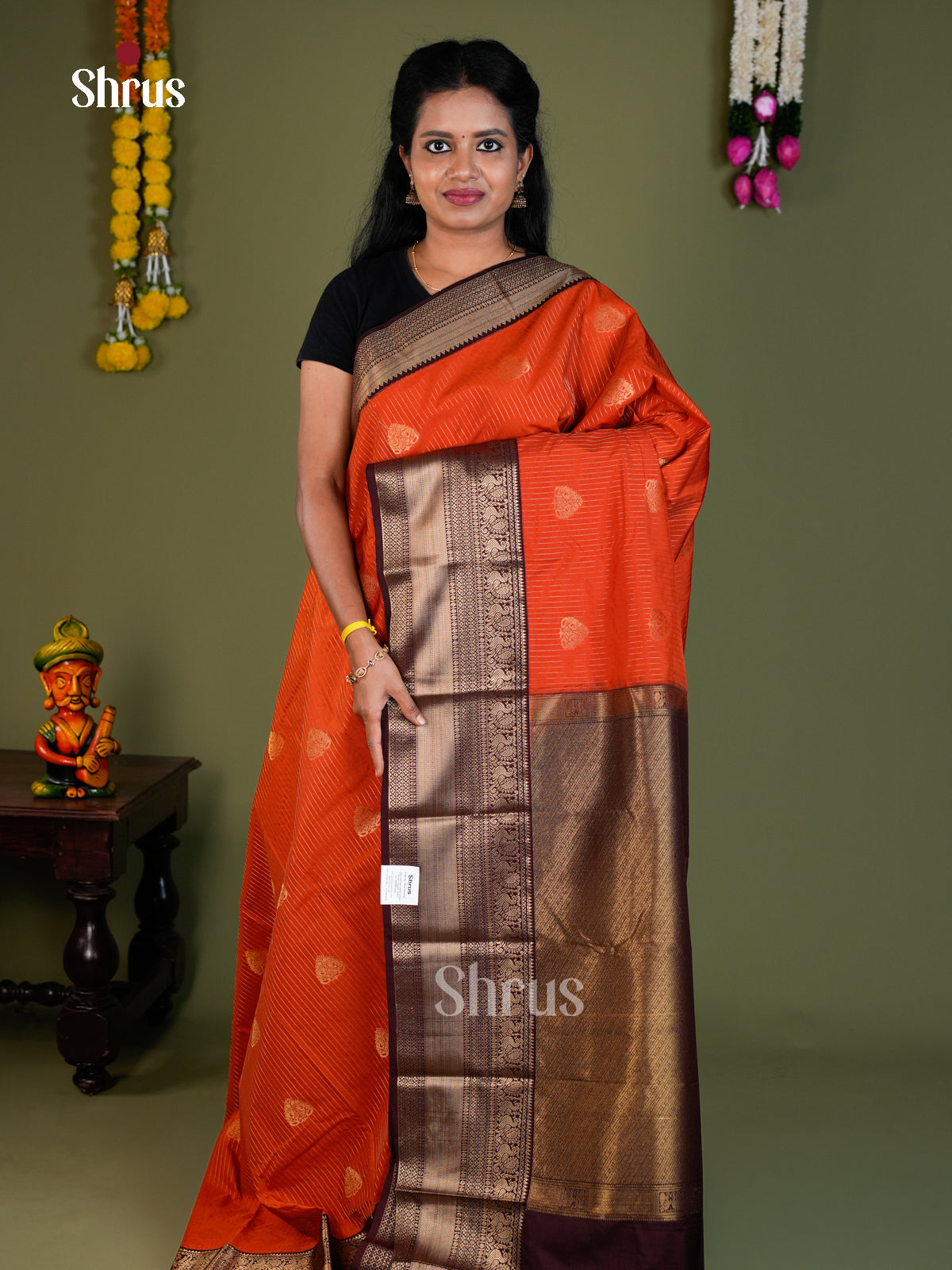Semi Kanchipuram Saree - EBS16250 - Shop on Shrus.com