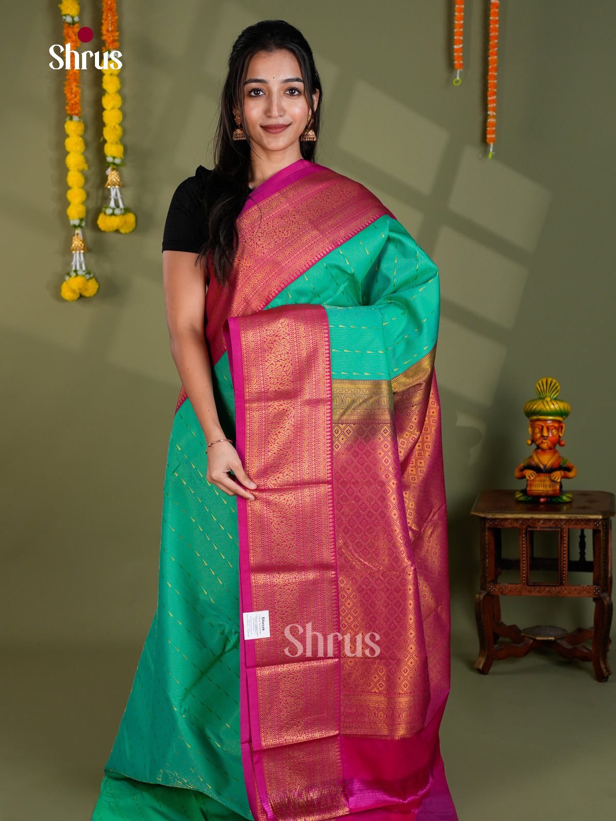 EBS16274 - Semi Kanchipuram Saree - Shop on Shrus.com