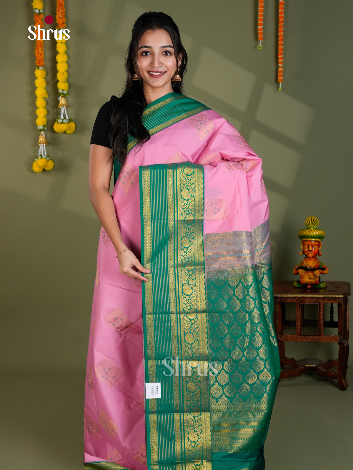 EBS16288 - Semi Kanchipuram Saree - Shop on Shrus.com