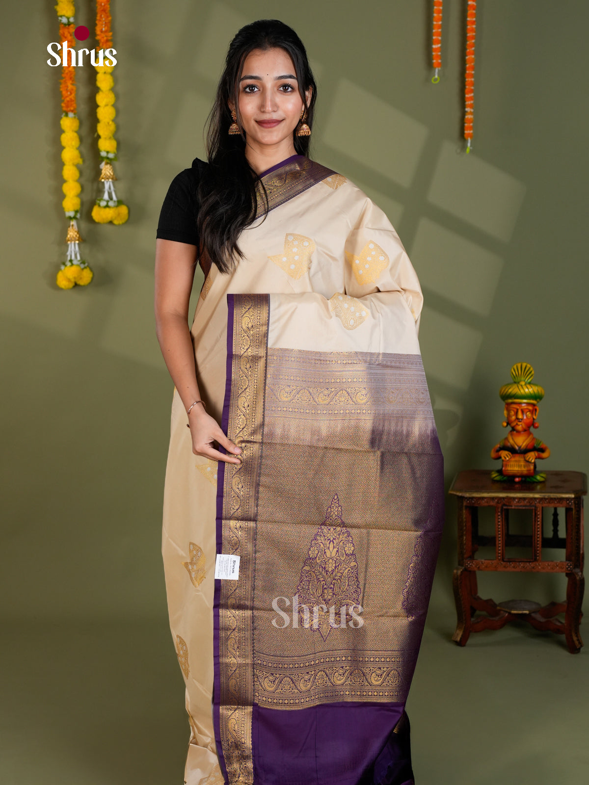 EBS16295 - Semi Kanchipuram Saree - Shop on Shrus.com